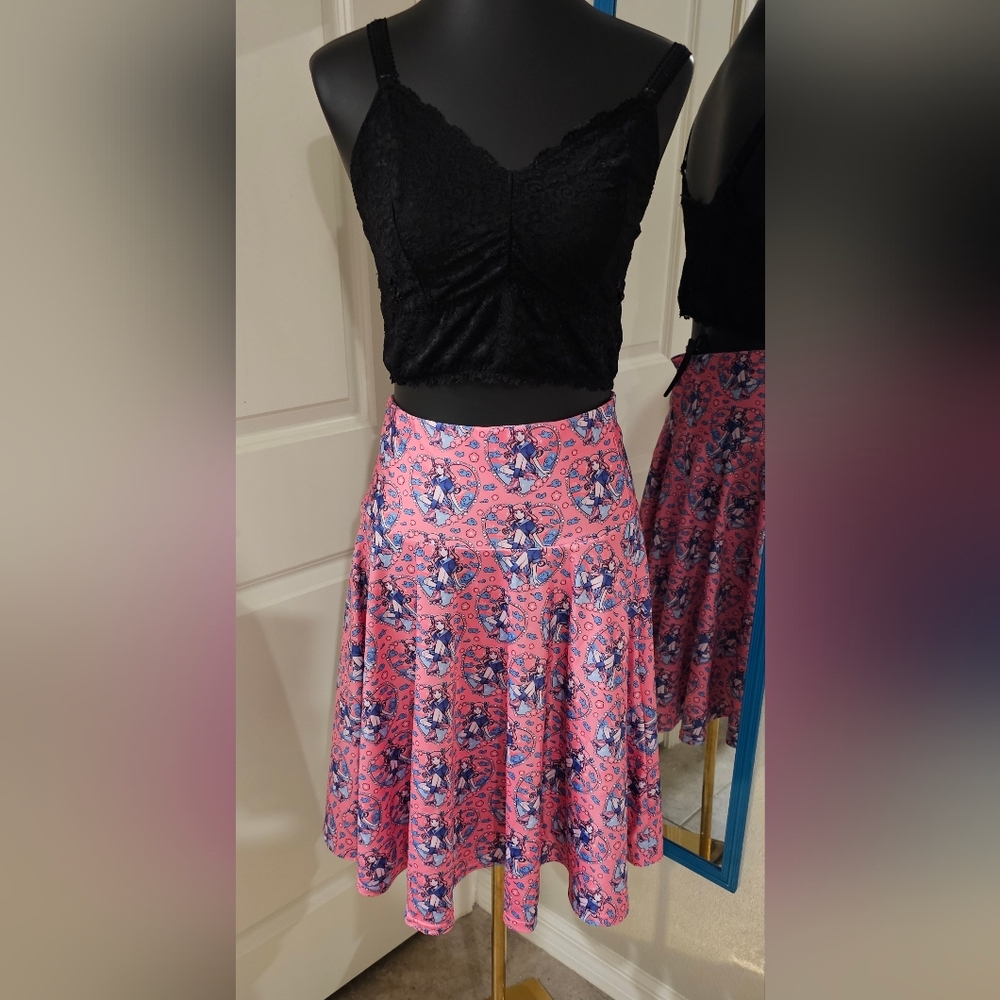 Like New!! Women's Anime Print Skater Skirt With Pockets - Size XL
